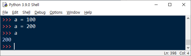 파이썬에서 기존 변수에 다른 값을 할당하는 방법