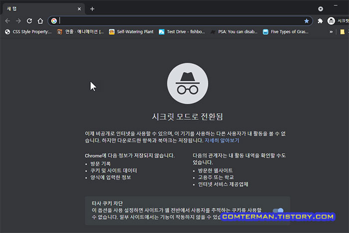 구글 크롬 시크릿 모드