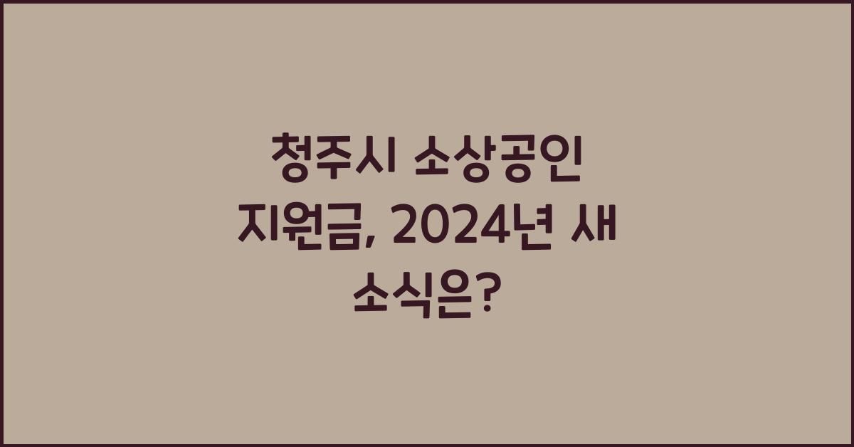 청주시 소상공인 지원금