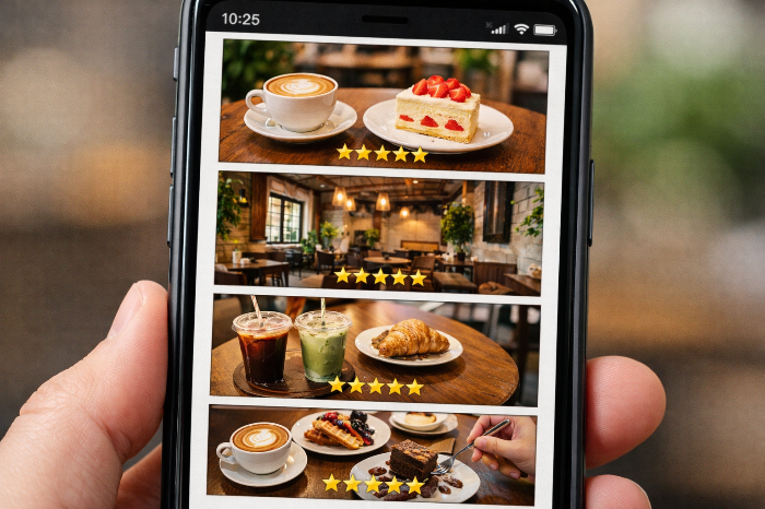 경험 중심 후기가 적힌 스마트폰 화면