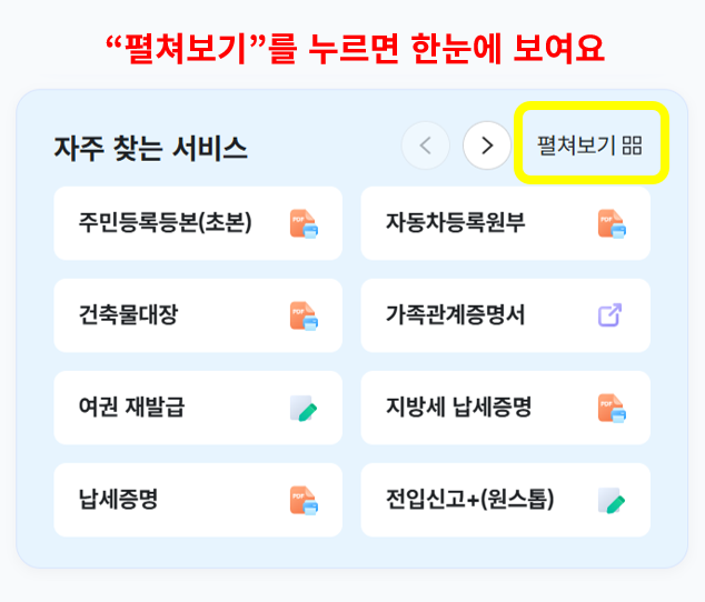 정부24 자주 찾는 서비스 이용 방법 2