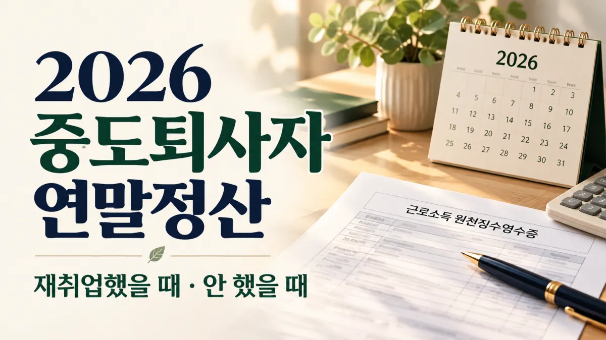 2026 연말정산 중도퇴사자, 재취업 여부에 따른 정산 방법과 2027년 5월 종합소득세 신고