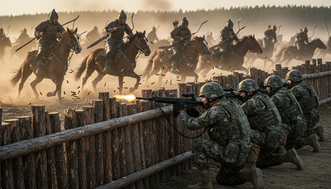 타임머신 현대식 무기