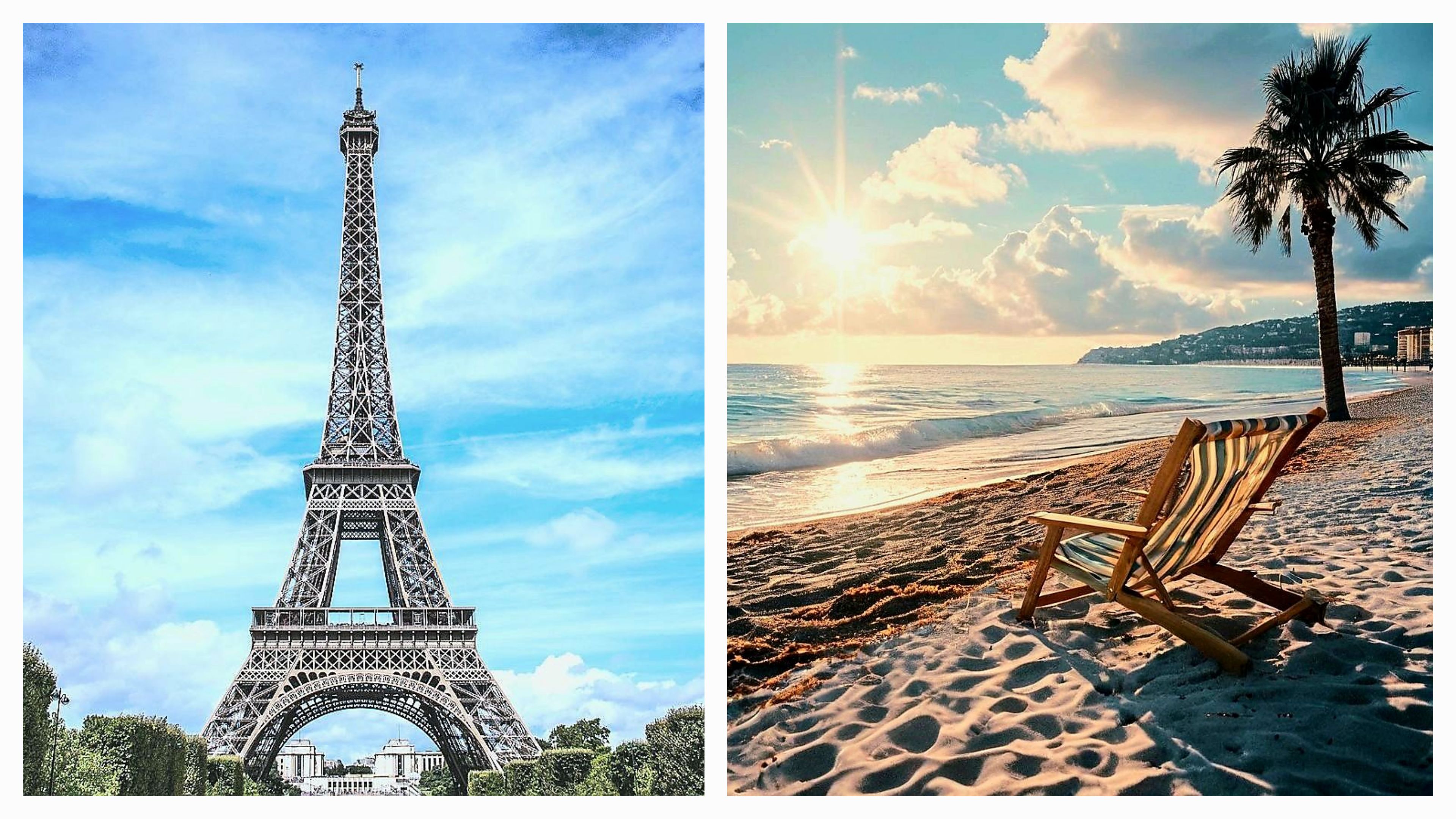 프랑스 파리와 니스 해변가 예시 사진