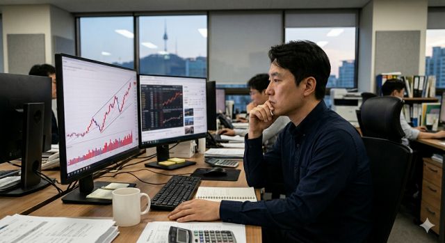 코스피 6000 돌파 이후 투자자가 매수 타이밍을 고민하는 장면