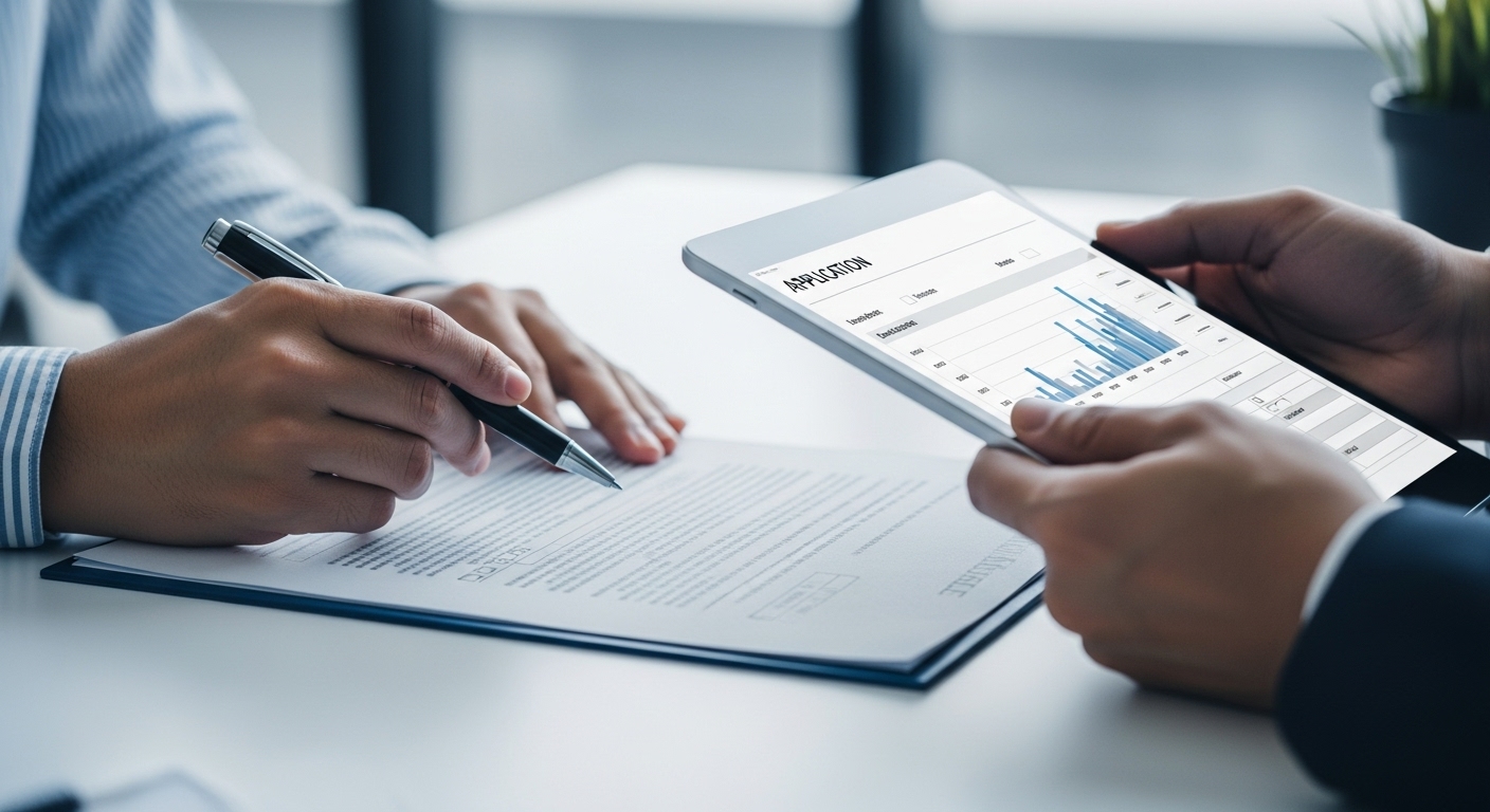 신혼부부가 전세 계약서와 대출 서류를 꼼꼼하게 검토하는 모습.