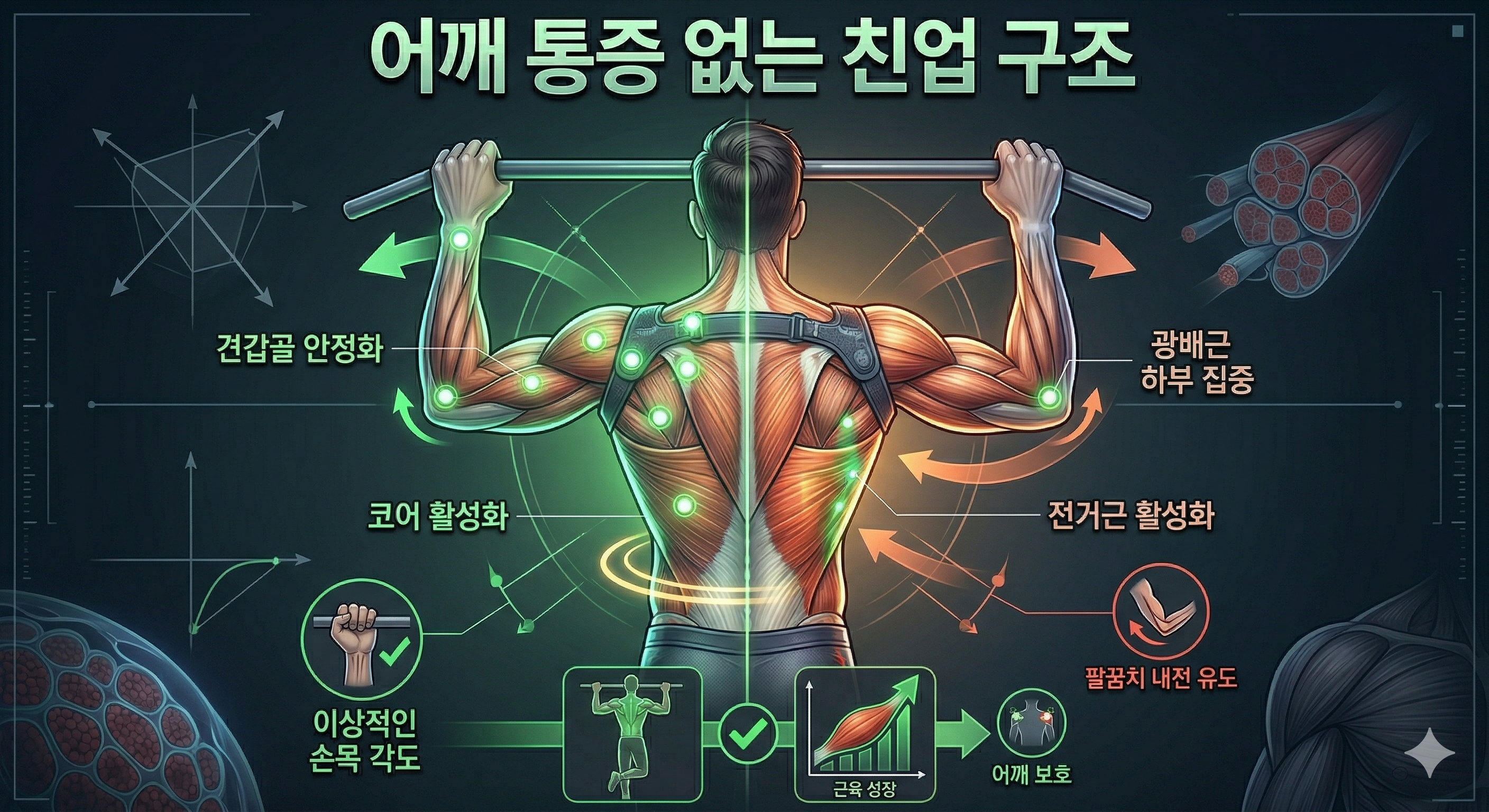 어깨 통증 없는 친업 구조