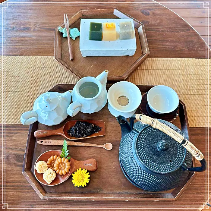 영종도 구읍뱃터 맛집 감성 디저트 카페, 양갱, 꽃차