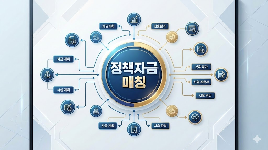 정책자금 매칭 전략 인포그래픽 디자인 이미지