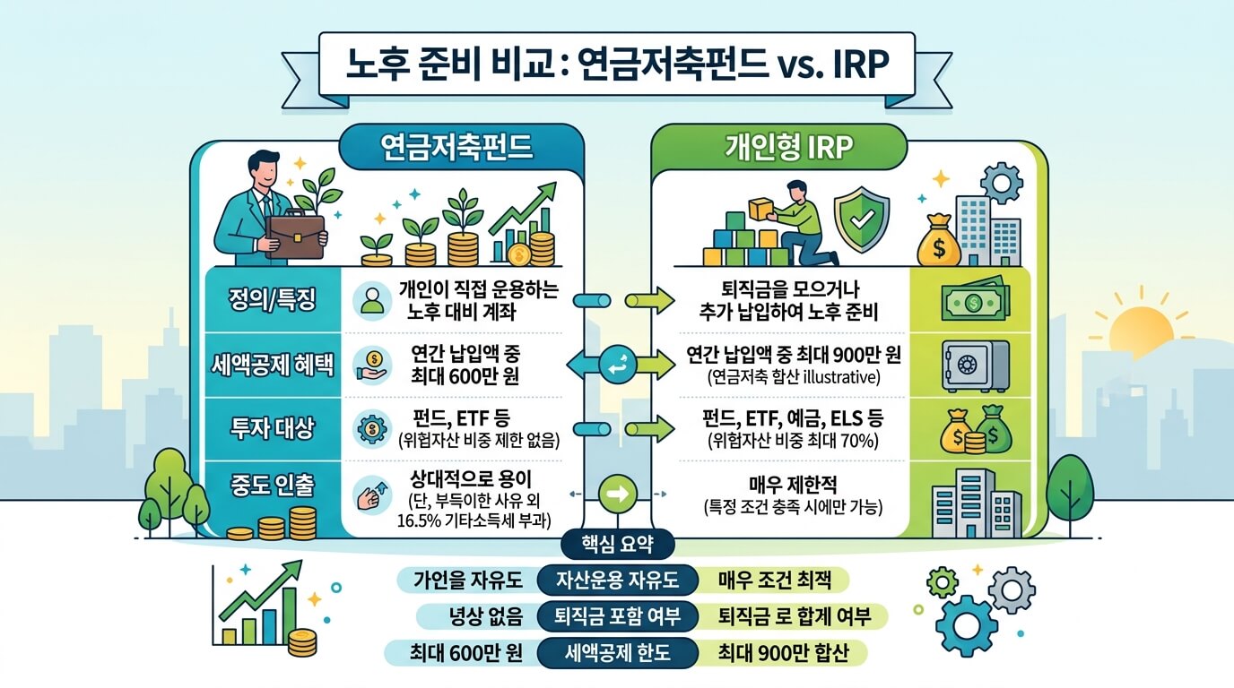 연금저축펀드 vs IRP 노후 준비 비교
