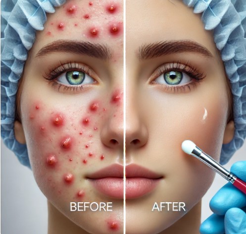 여드름 치료 전과 후 비교 이미지 사진