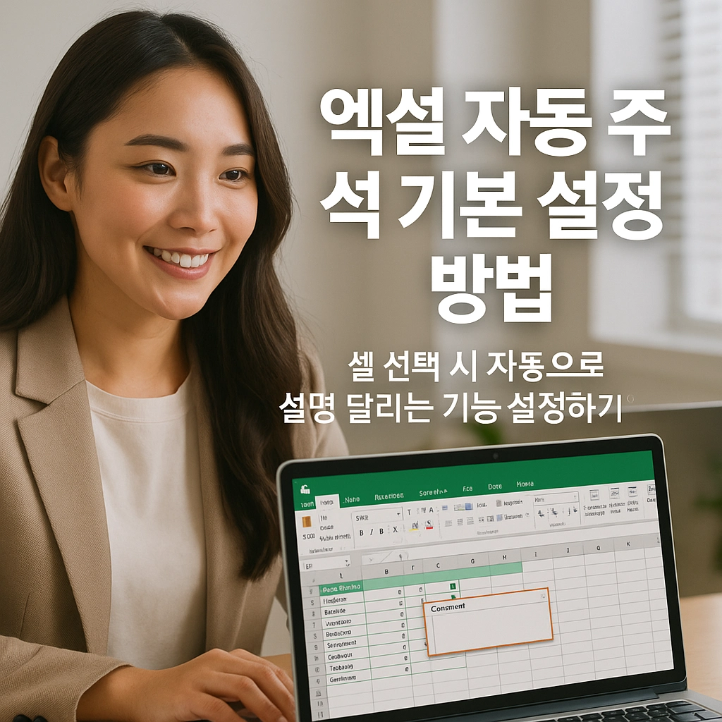 엑셀 자동 주석 기본 설정 방법 – 셀 선택 시 자동으로 설명 달리는 기능 설정하기