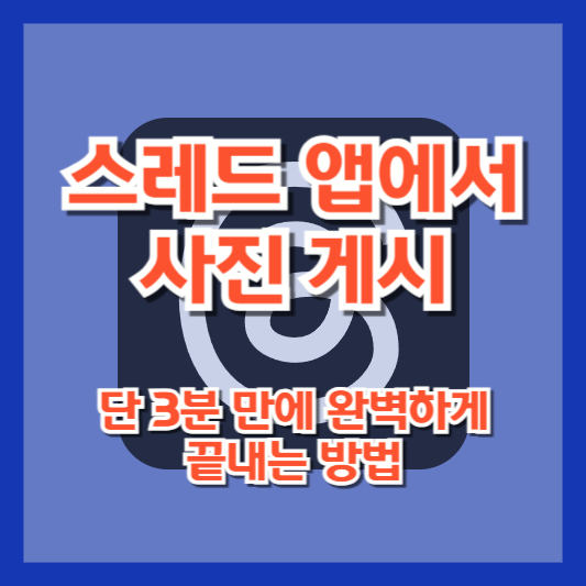 스레드 앱에서 사진 게시, 단 3분 만에 완벽하게 끝내는 방법