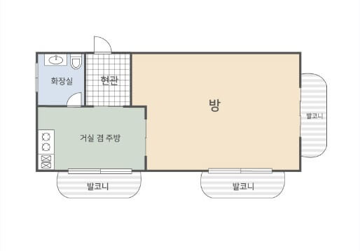 남해 편백자연휴양림 휴양관 6인실 배치도