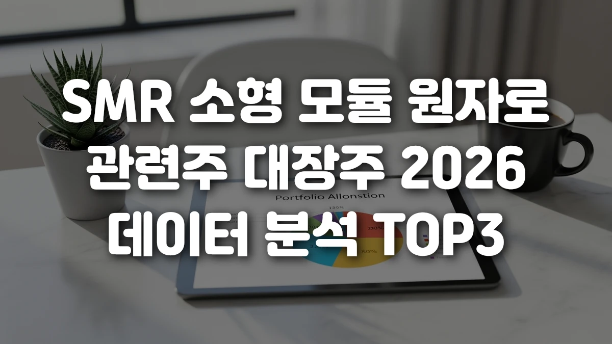 SMR 소형 모듈 원자로 관련주 대장주 2026 데이터 분석 TOP3