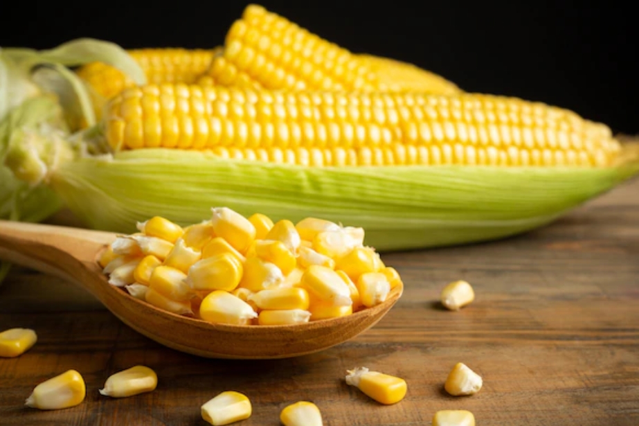 온전한 옥수수와 씨를 분리한 옥수수