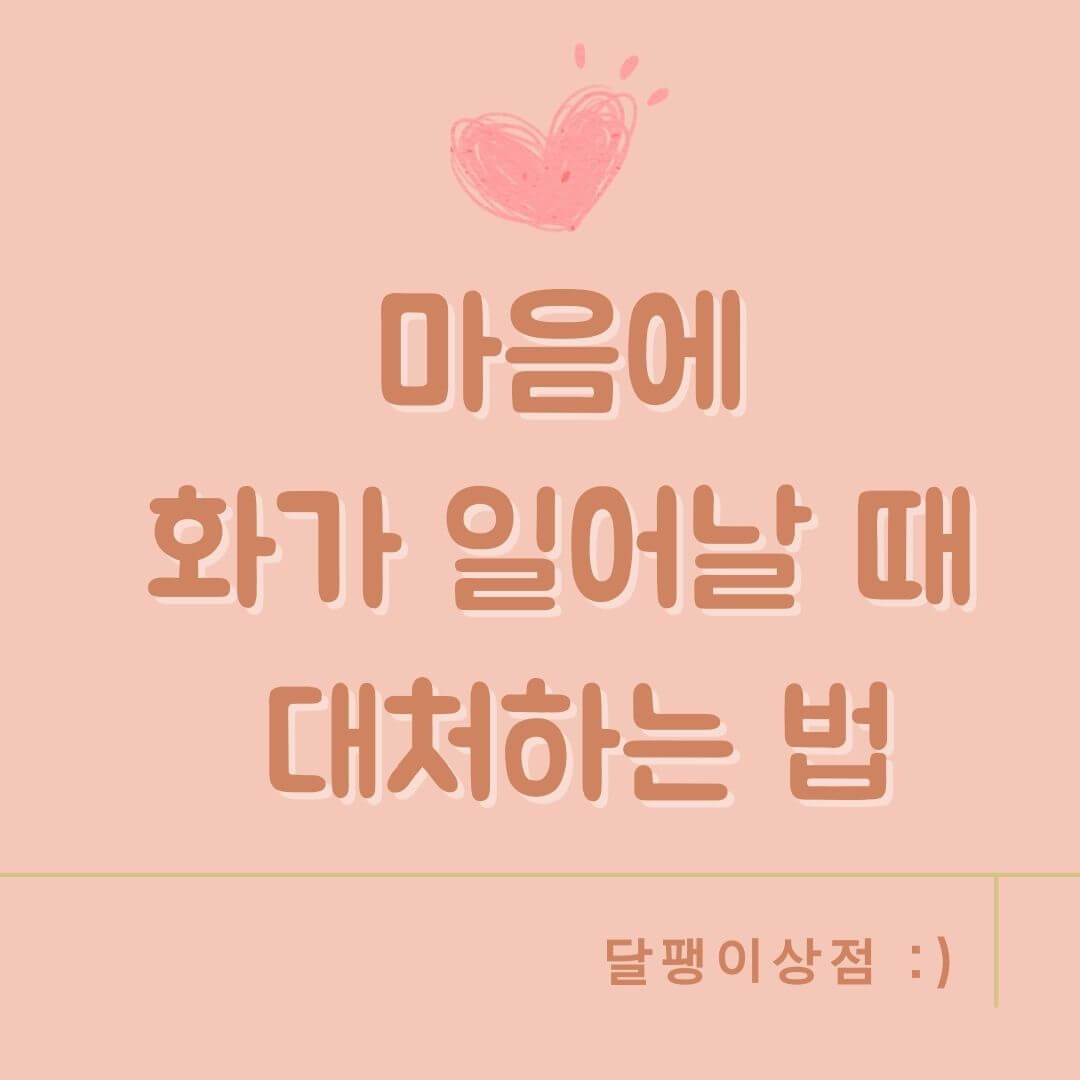 마음에 화가 일어날 때 대처하는 법