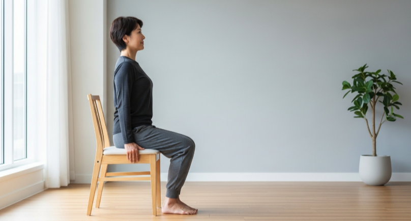 허벅지 근력 유지 운동 모습