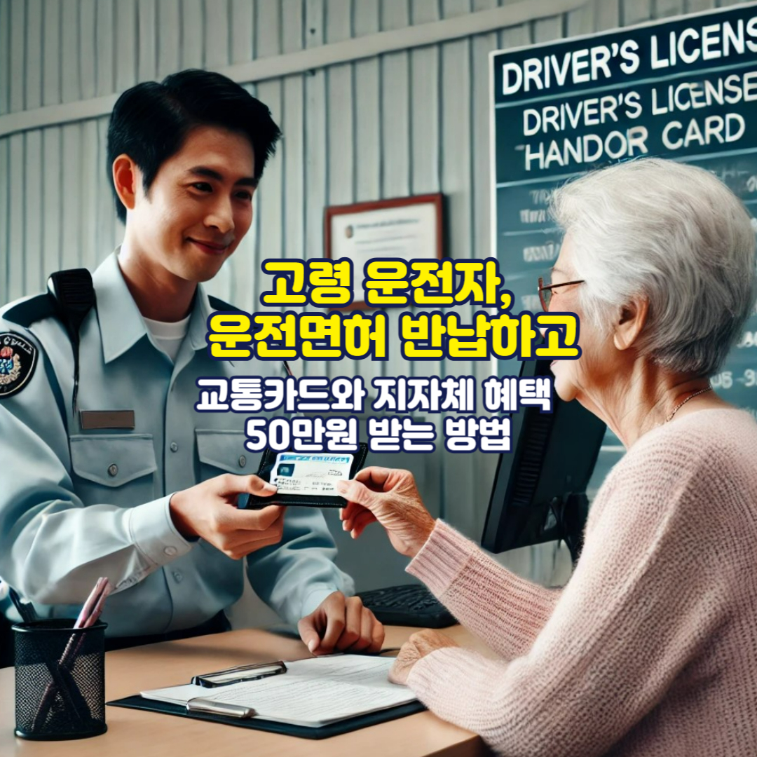 고령 운전자, 운전면허 반납하고 교통카드와 지자체 혜택 50만원 받는 방법