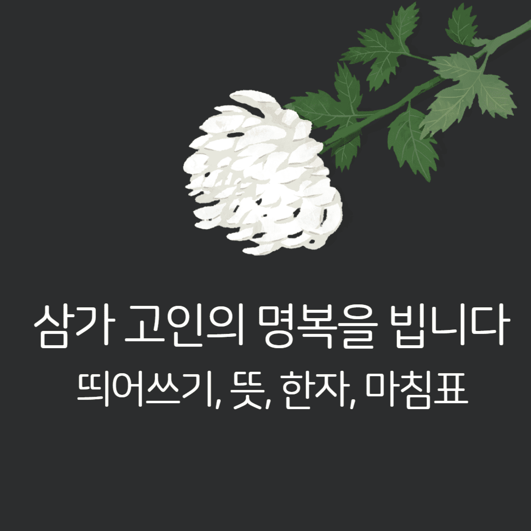 삼가-고인의-명복을-빕니다-띄어쓰기,-뜻,-한자,-마침표