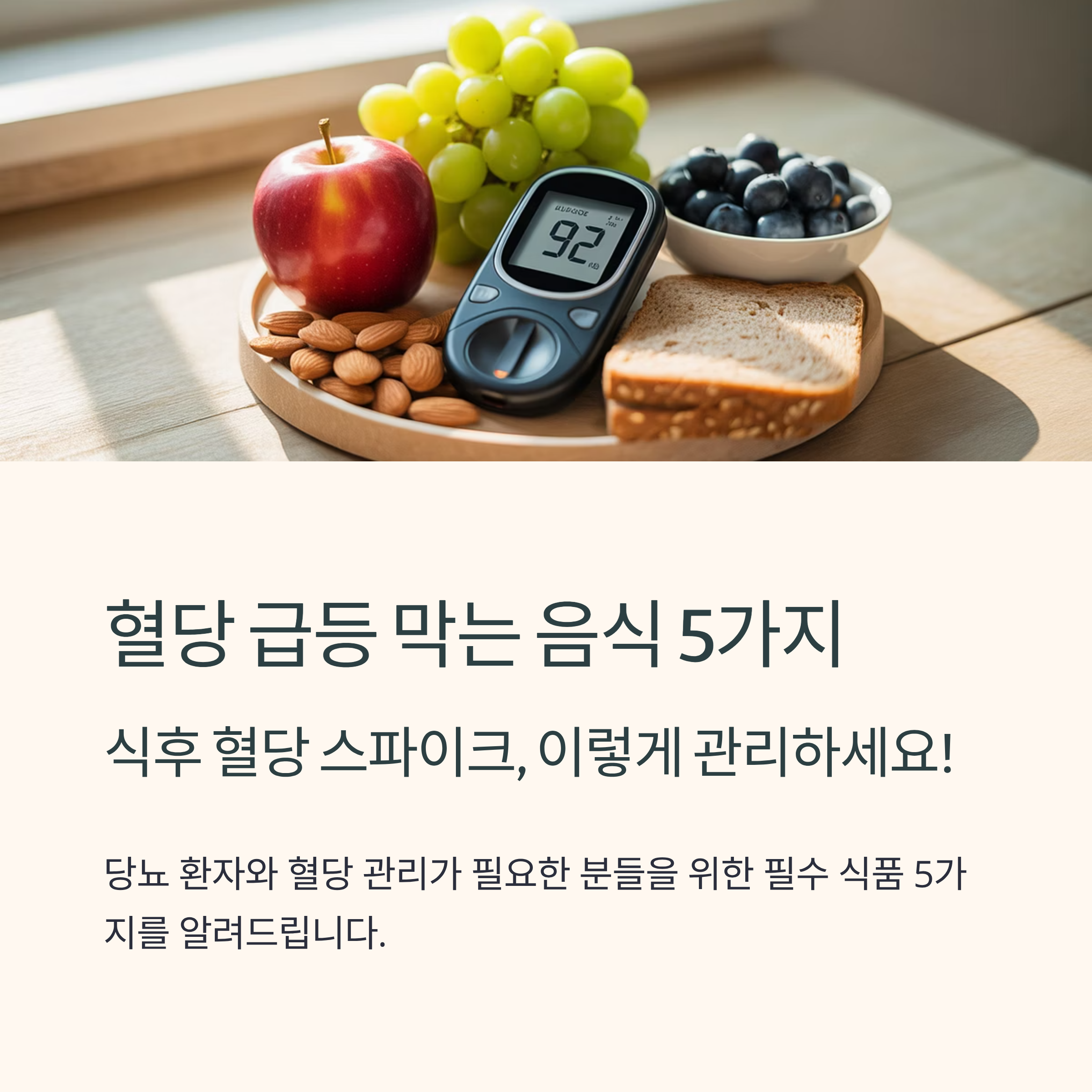 혈당 급등 막는 음식 5가지