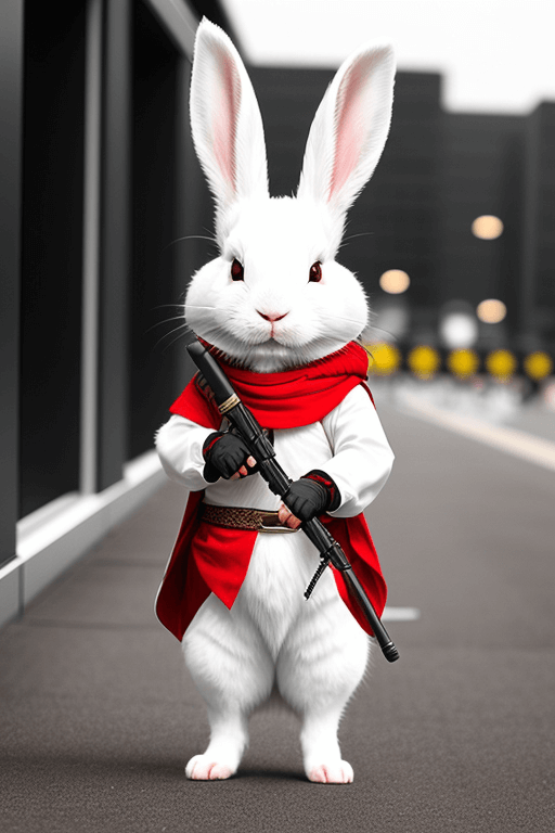 Playground AI로 생성한 그림(3) - 암살자와 토끼