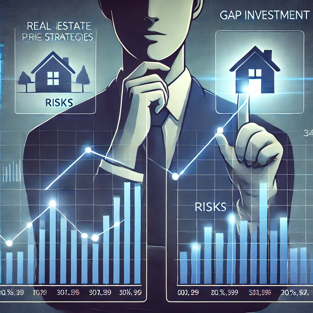 갭투자 전략 분석: 부동산 가격 동향을 분석하며 신중하게 투자 결정을 고민하는 사람.