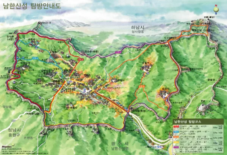 남한산성 탐방안내도