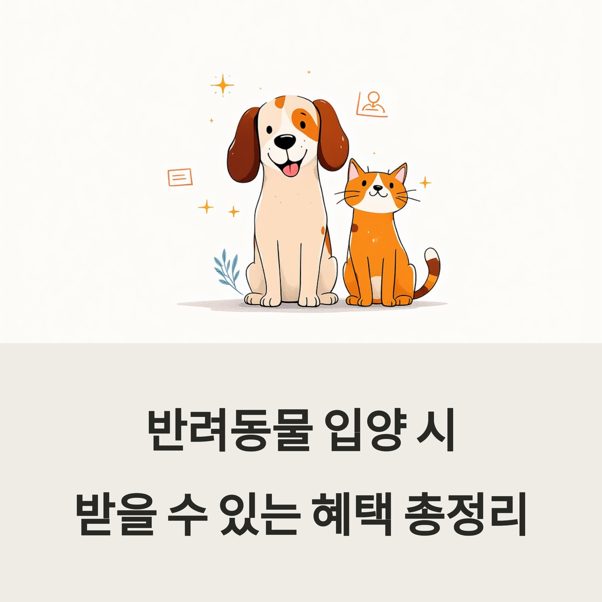 반려동물 입양 시 받을 수 있는 혜택 총정리 포스터 이미지
