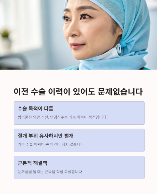 이전 수술 이력이 있어도 문제없습니다