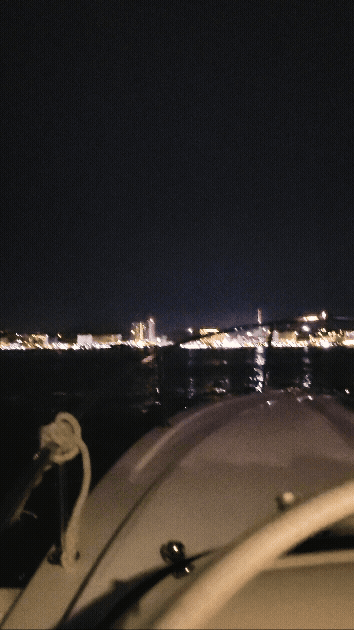 코타키나발루 요트 선셋 투어&amp;#44; 리조트로 돌아오는 밤바다 항해 gif