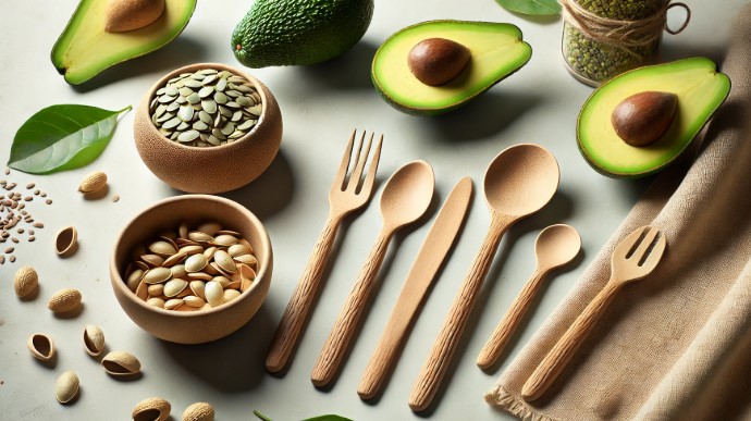 @아보카도 씨앗으로 만든 식기류 이미지