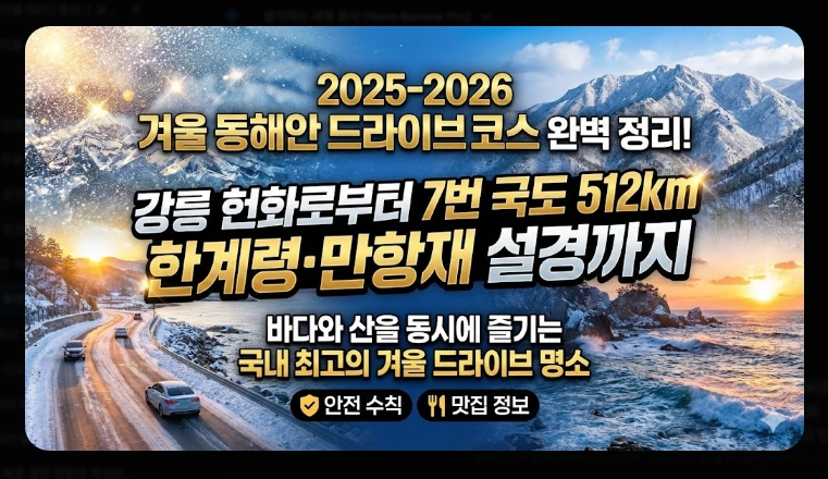 겨울 동해안 드라이브 코스 완벽 가이드