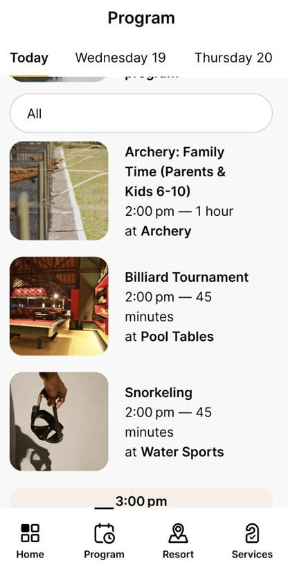 클럽메드 발리 앱 프로그램