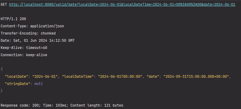 LocalDate, LocalDateTime, Date 객체 유효성 검사 결과