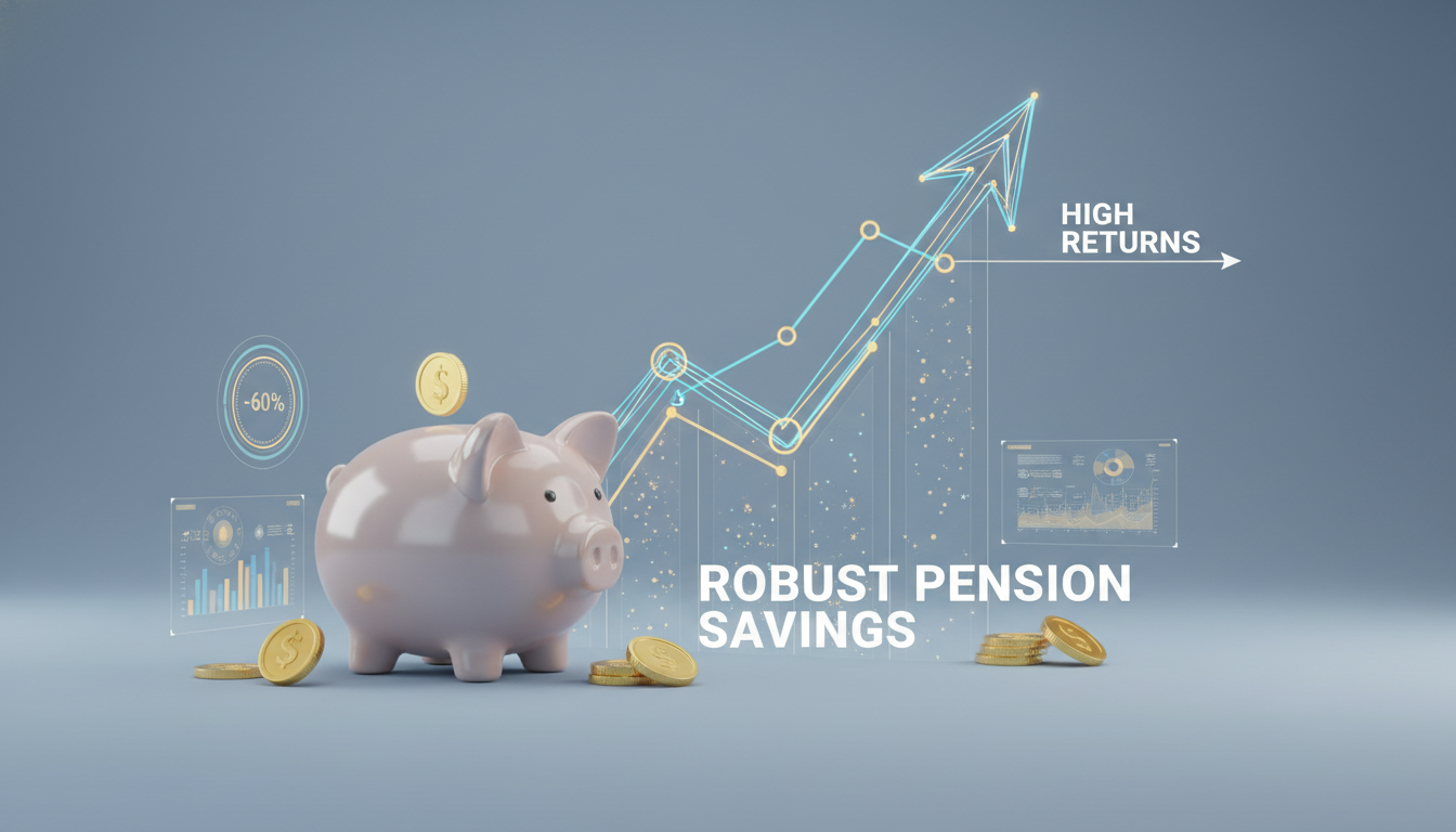 2026년 연금저축펀드 ETF 압도적 수익률과 노후 준비를 상징하는 3D 일러스트