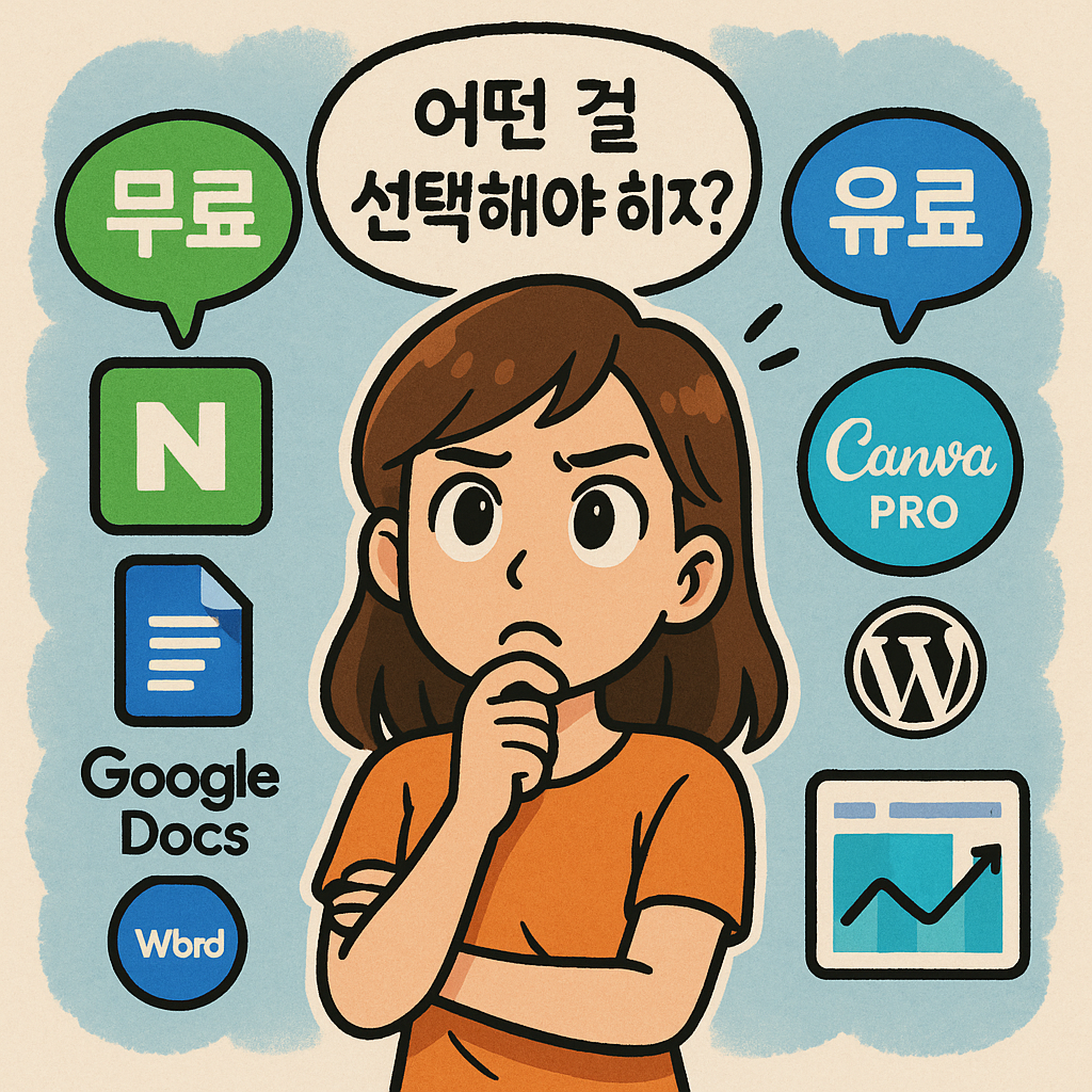 무료 vs 유료 블로그 도구 장단점 분석