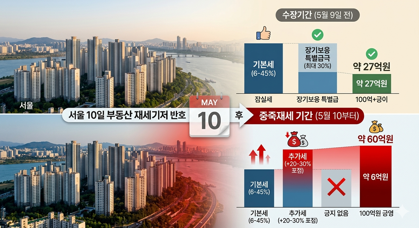5월 9일 넘긴 잠실 다주택자, 양도세 계산해봤더니 3억이 더 나왔다