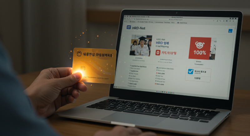 HRD-Net에서 '요양보호사' 훈련 과정 검색 및 신청