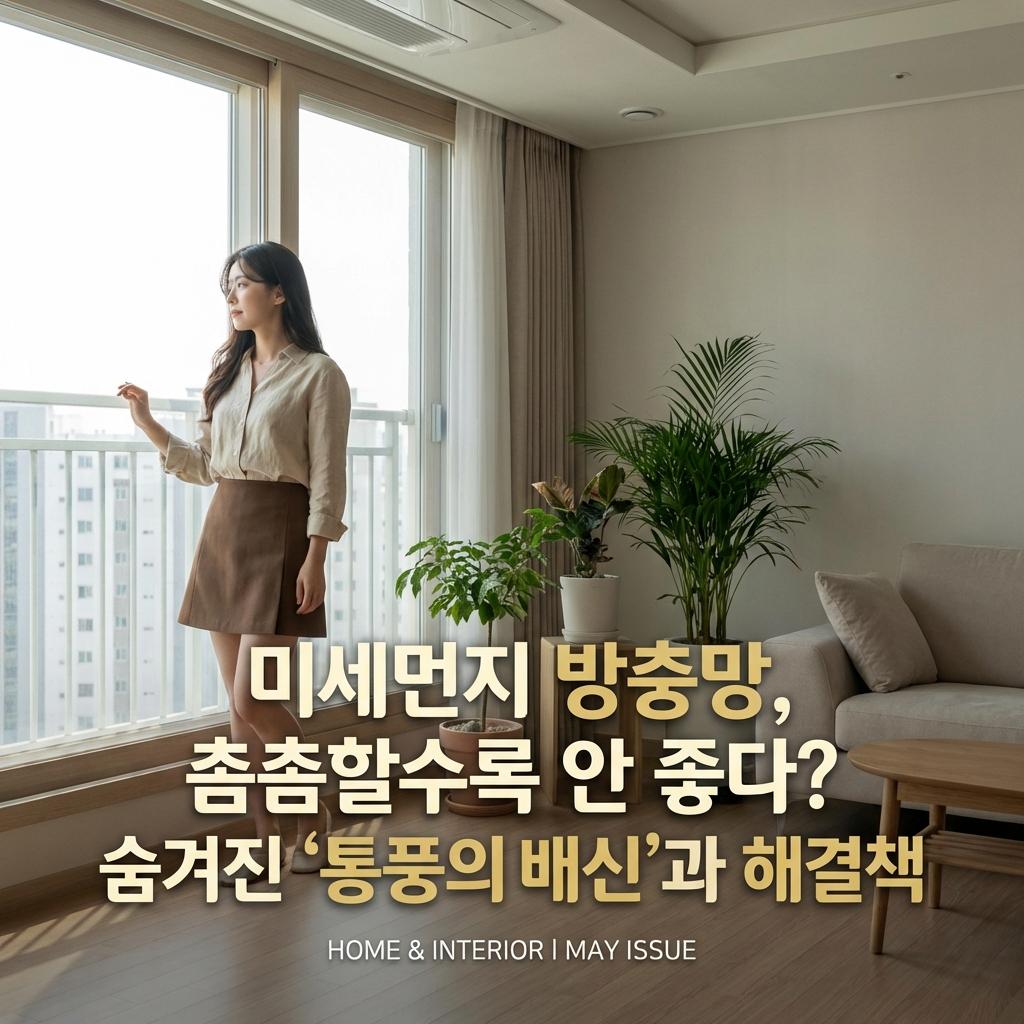 30평 아파트 미세먼지 방충망 교체 비용 및 통풍 저하 단점 해결 (3월 황사 대비 필수)