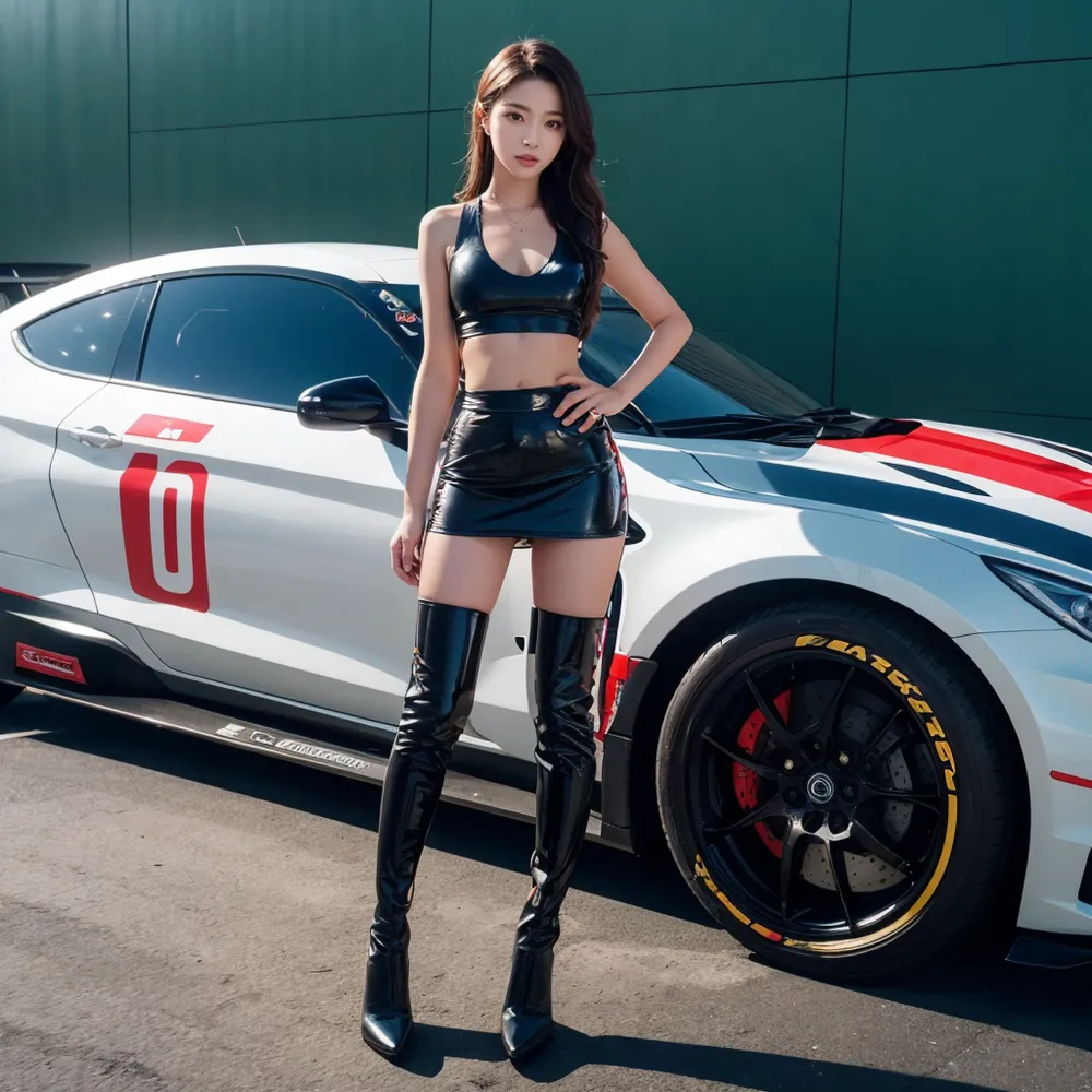 Stable diffusion AI Picture-Racing girl