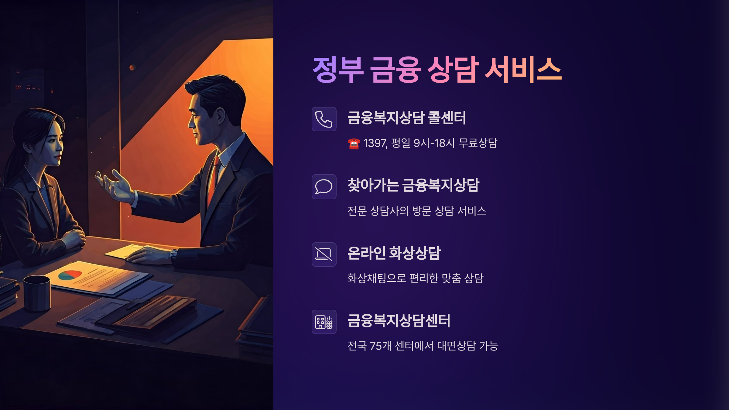 정부 금융지원 상담 서비스