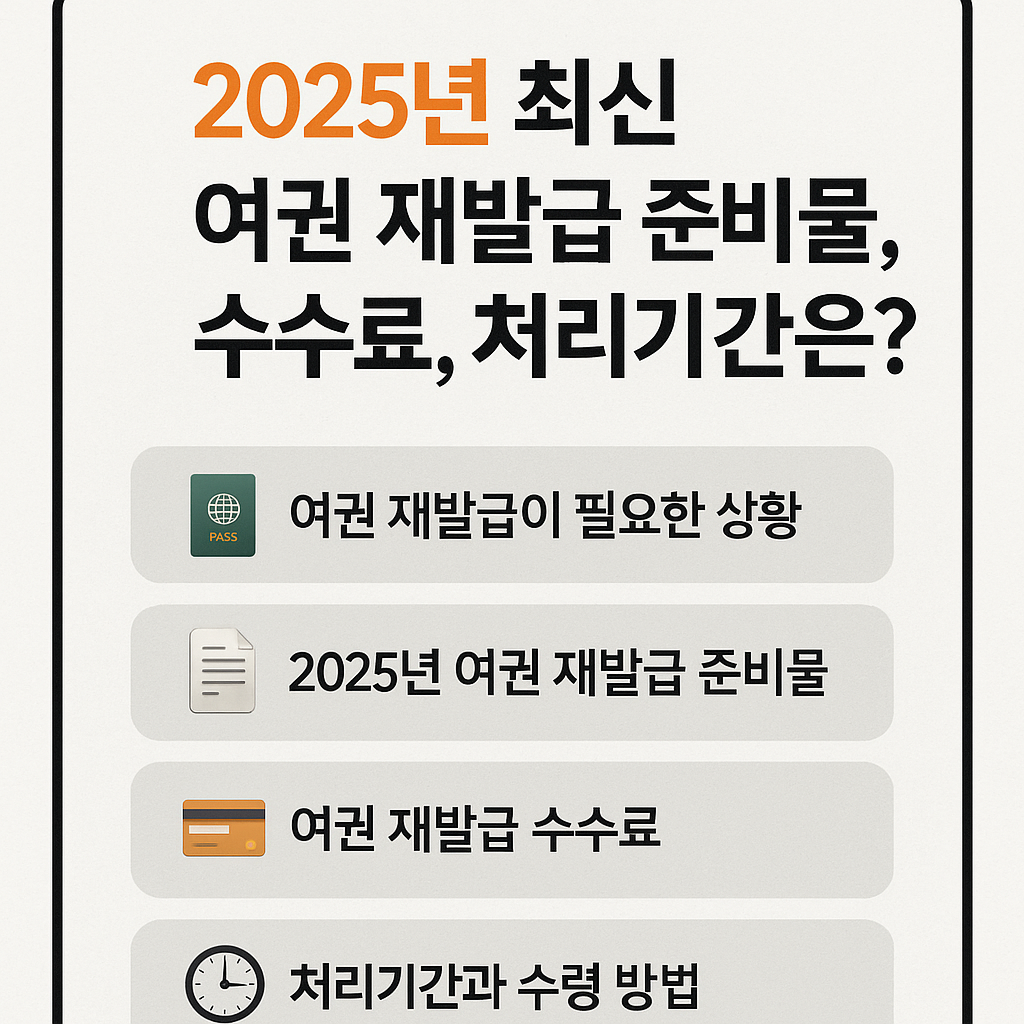 여권 재발급 준비물, 수수료, 처리기간은?