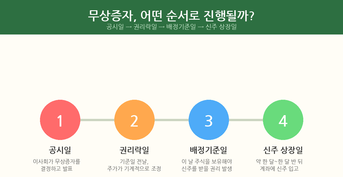 무상증자 진행 절차 타임라인