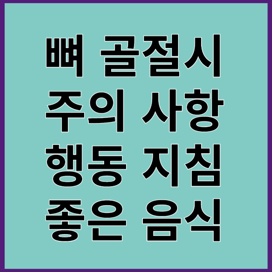 골절시 주의사항 행동지침