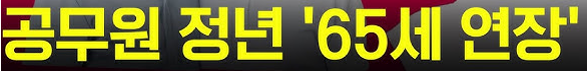 공무원 공무직 정년연장 65세 시행 사회적 논의