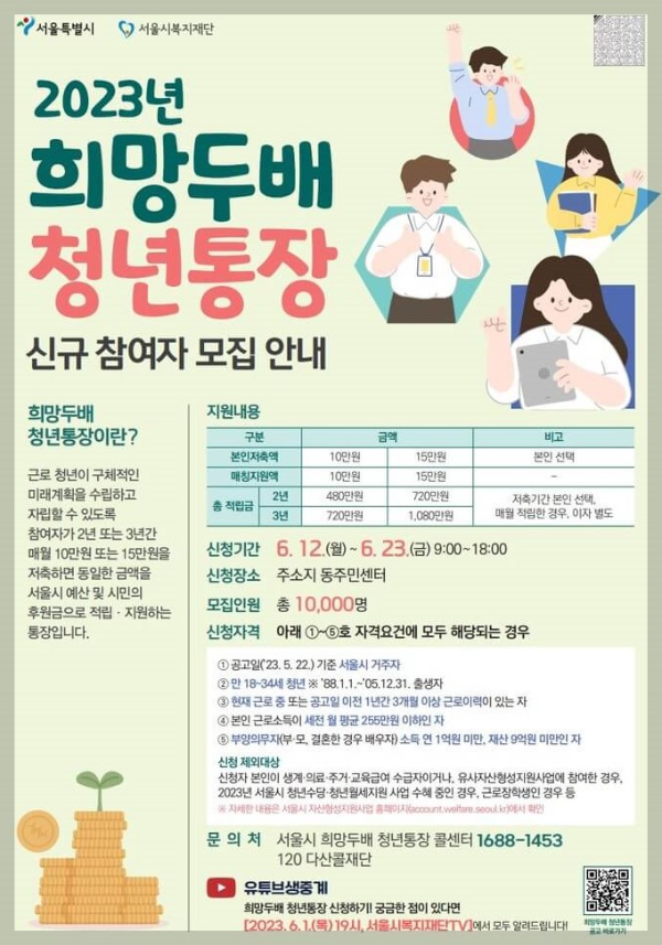 희망두배 청년통장 신청 안내