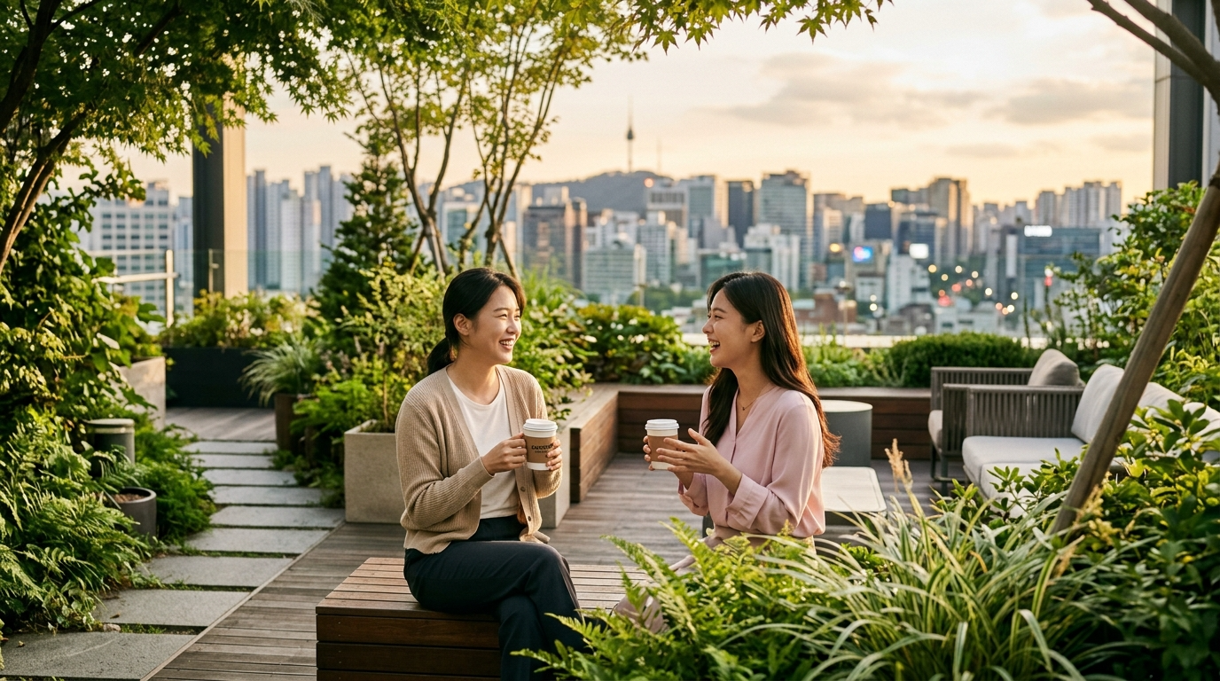 직원 근무환경을 고려한 옥상정원