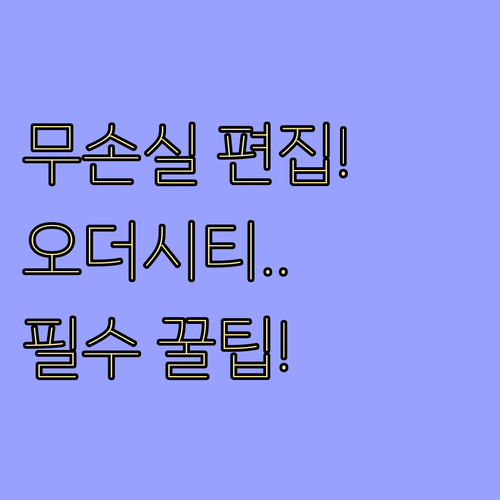 무손실 음원 편집 가능한 오더시티 다..