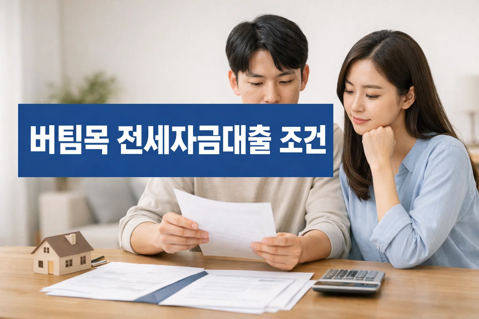 버팀목 전세자금대출 조건을 확인하는 예비 임차인이 자격 가능 여부와 금리 서류 준비 흐름을 함께 살펴보는 대표 썸네일 이미지
